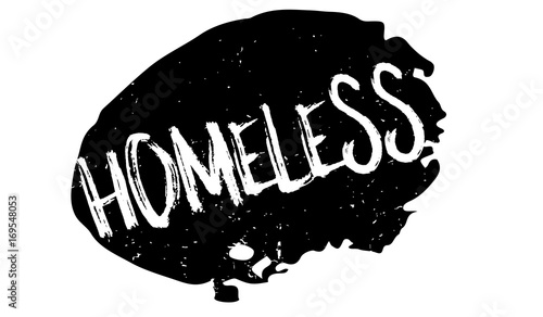 Homeless rubber stamp. Grunge design with dust scratches. Effects can be easily removed for a clean, crisp look. Color is easily changed.