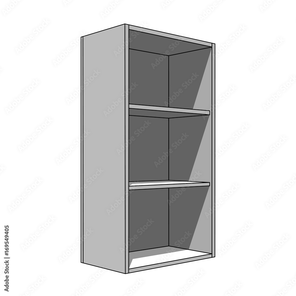 3D image - simple isolated cabinet with shelves 3D image - simple isolated cabinet with shelves
