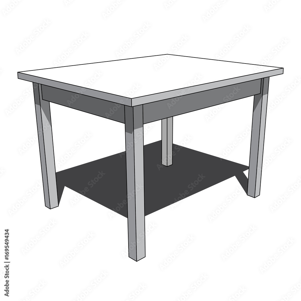 3D image - simple isolated desk illustration