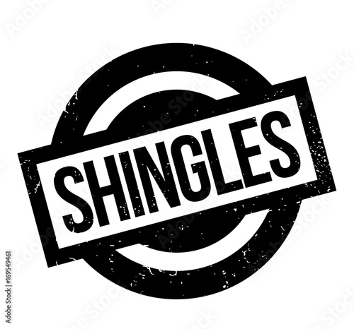 Shingles rubber stamp. Grunge design with dust scratches. Effects can be easily removed for a clean, crisp look. Color is easily changed. photo