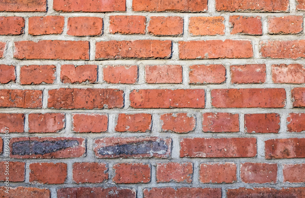 red grunge brick wall
