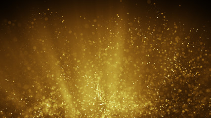 Poster Feen und Elfen Goldener Feenstaub im Lichtstrahl  © gonin
