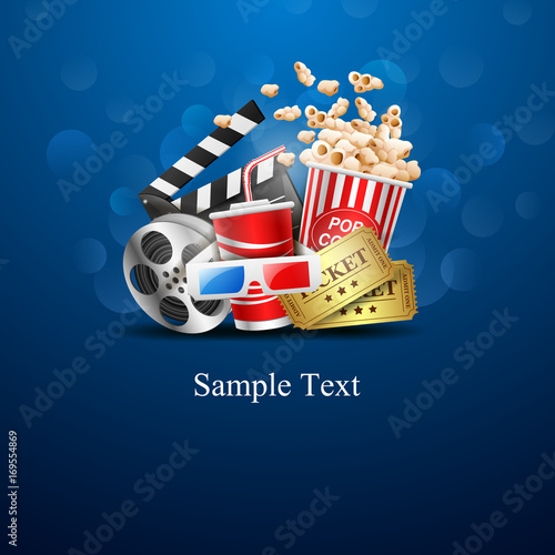 cinema design over blue background.vector illustration