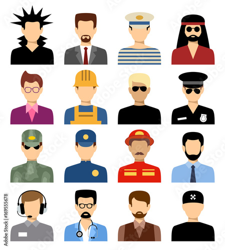 Men's isolated avatars