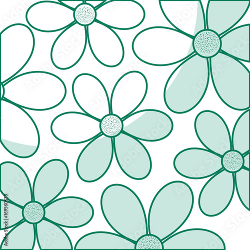 cute flowers decorative pattern vector illustration design