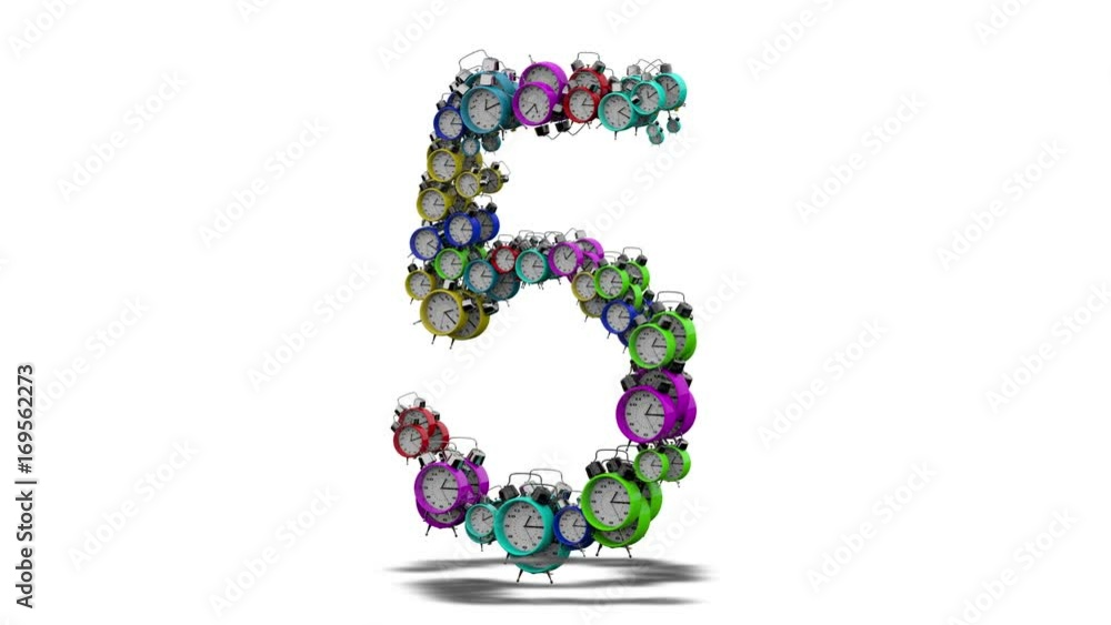 Counting numbers from 0 to 9 as a set of alarms, in accordance with 10 seconds Counting numbers from 0 to 9 as a set of alarms, in accordance with 10 seconds