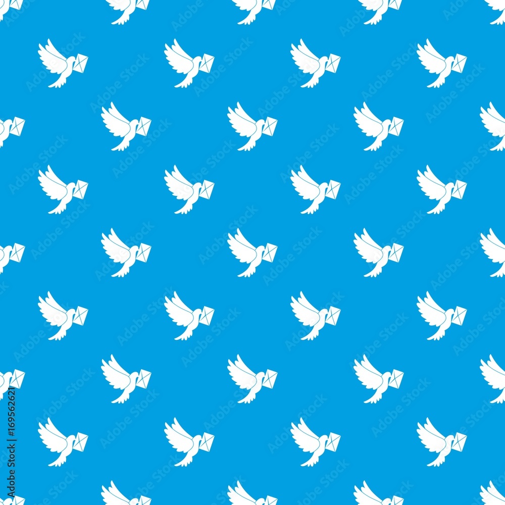 Dove carrying envelope pattern seamless blue Dove carrying envelope pattern seamless blue