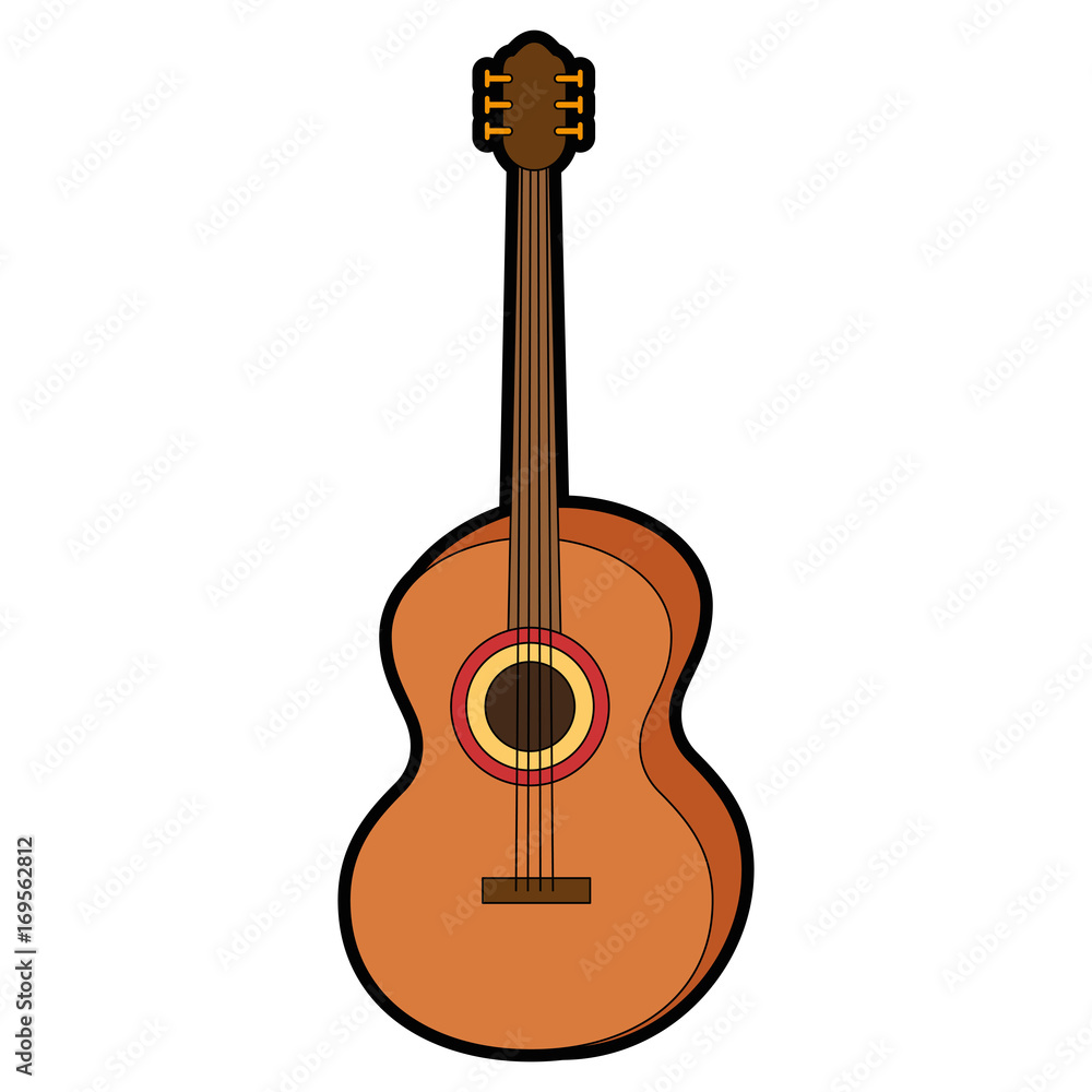 Naklejka premium guitar instrument icon over white background vector illustration