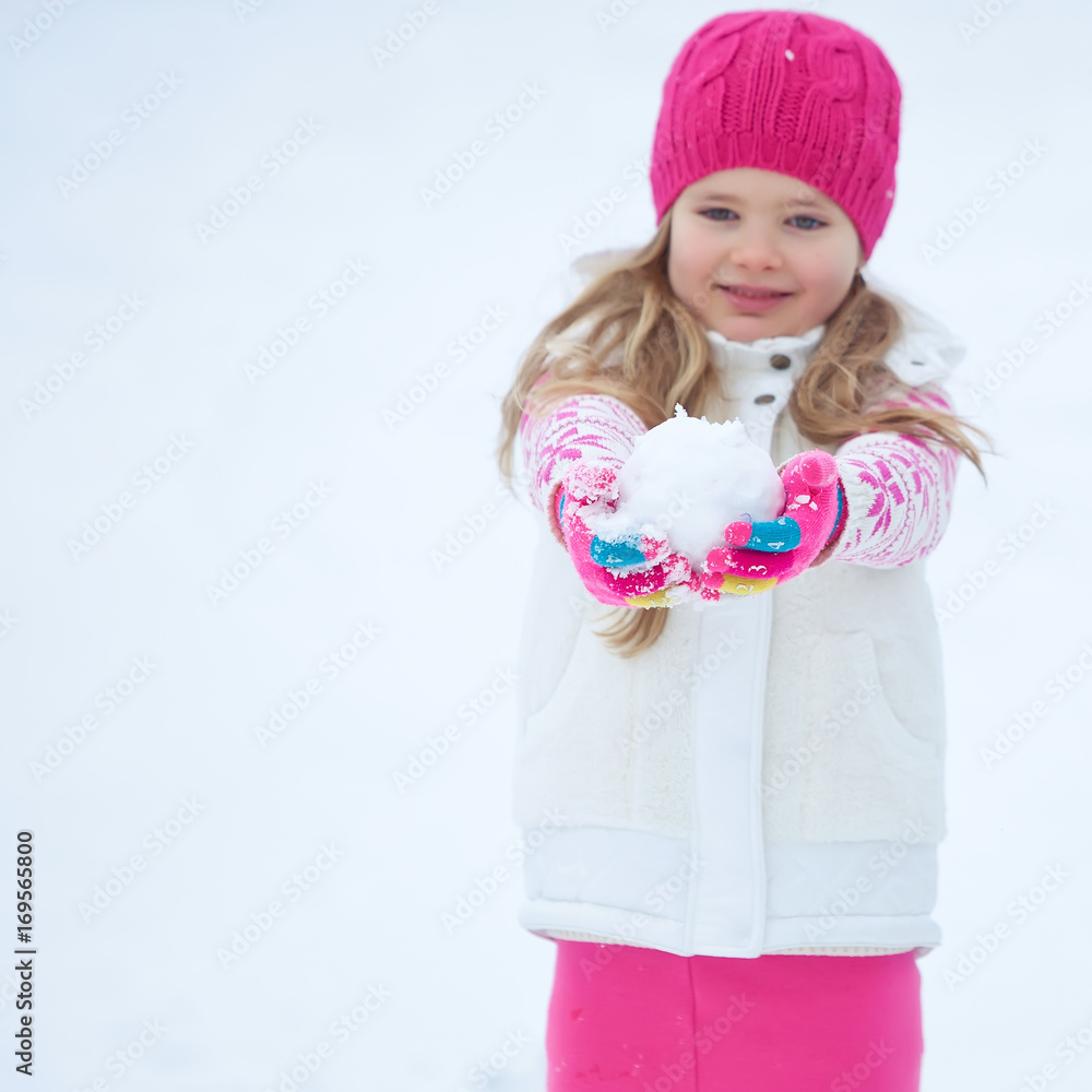 A child in the winter in nature A child in the winter in nature