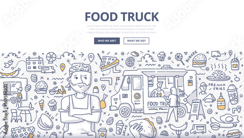 Food Truck Doodle Concept