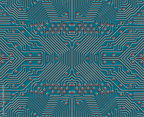 Printed circuit board background in blue