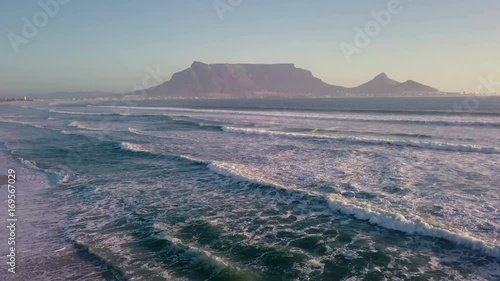 Aerial view of table mountain, cape town, south africa
