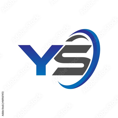 vector initial logo letters ys with circle swoosh blue gray