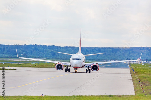 Plane at runway before takeoff