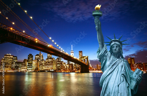New york city skyline with Liberty Statue