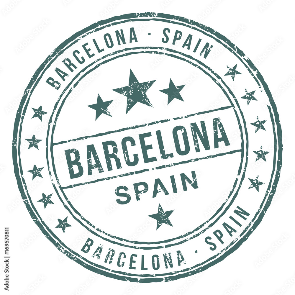 Naklejka premium Barcelona Spain stamp