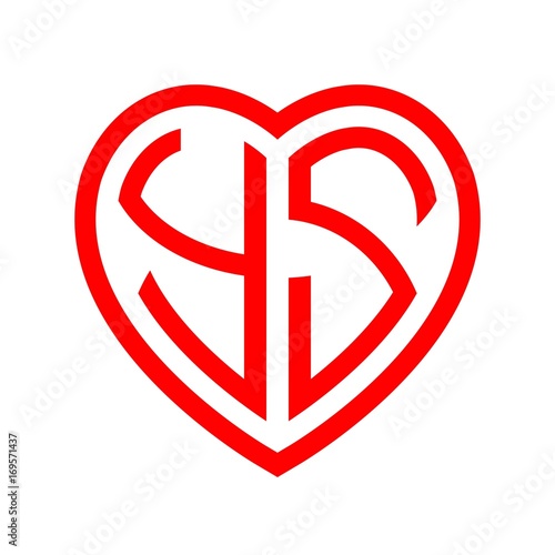 Free Download initial letters logo ys red monogram heart love shape - GFXLoad