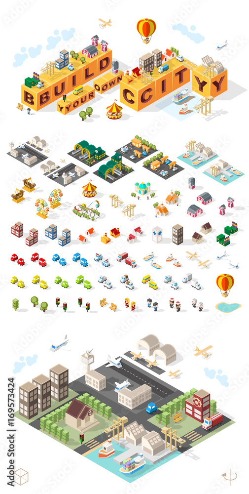 Build Your Own City . Set of Isolated Minimal City Vector Elements Build Your Own City . Set of Isolated Minimal City Vector Elements