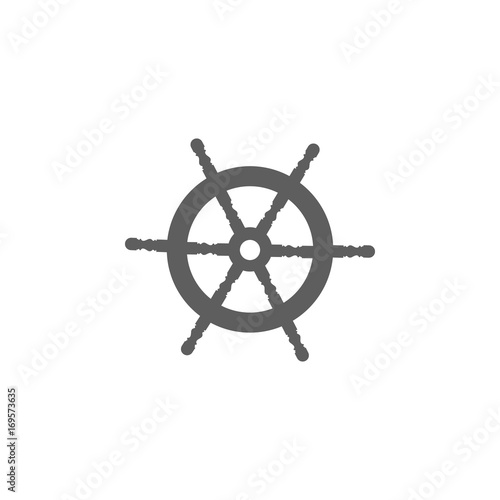 rudder icon icon vector, solid illustration, pictogram isolated on gray