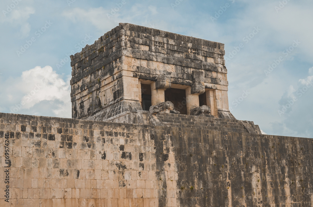 Ruins of Chichen Itza, Mexico, Mayan ruins, composition.