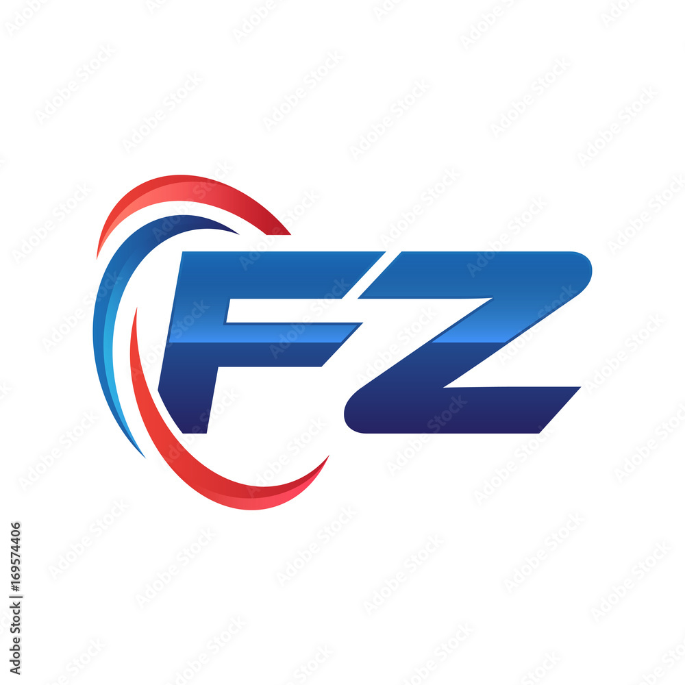 initial letter logo swoosh red blue initial letter logo swoosh red blue
