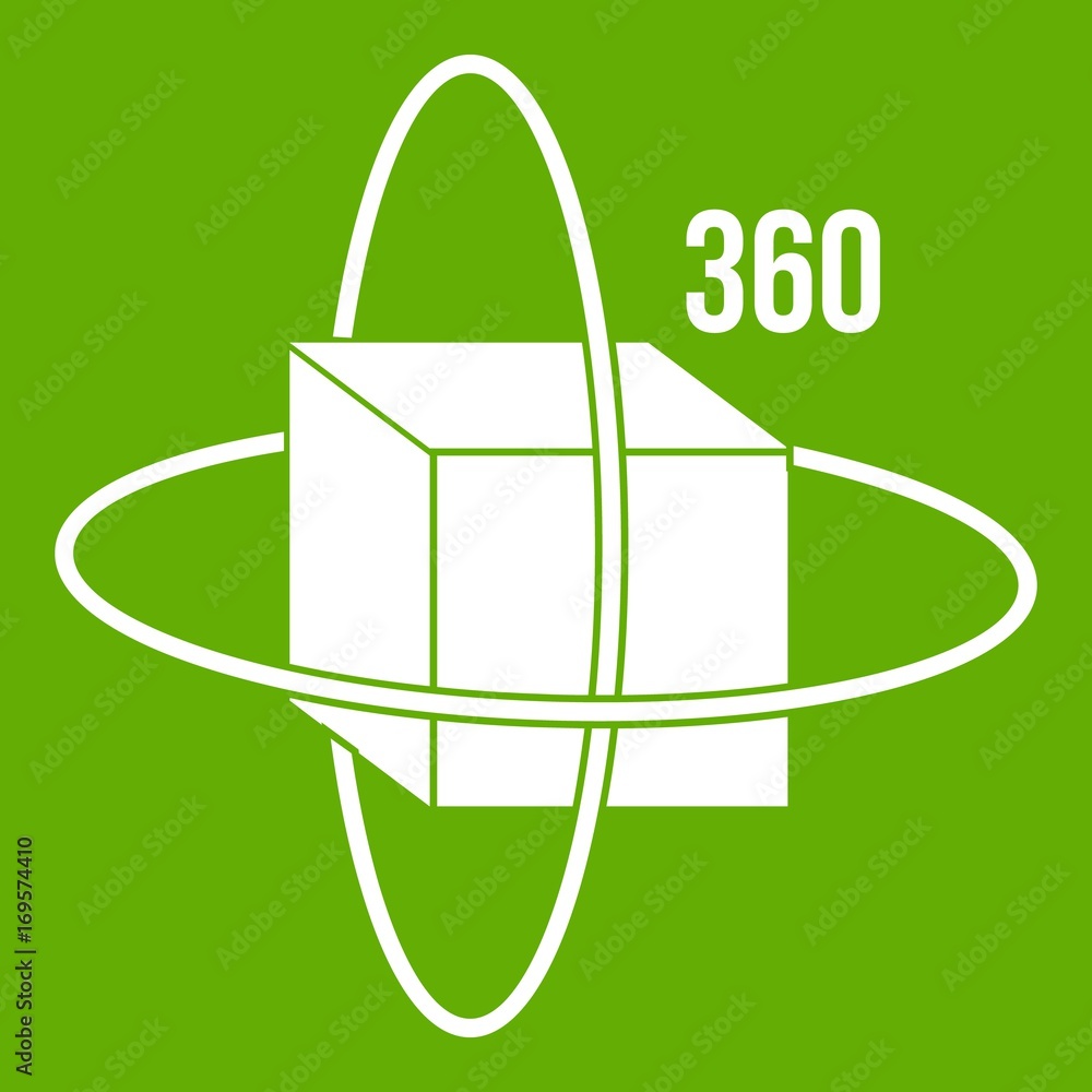 Virtual cube icon green Virtual cube icon green