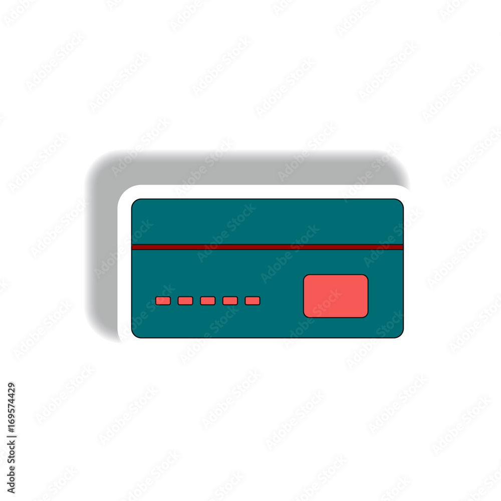 Vector illustration in paper sticker style. infographic design of credit card Vector illustration in paper sticker style. infographic design of credit card