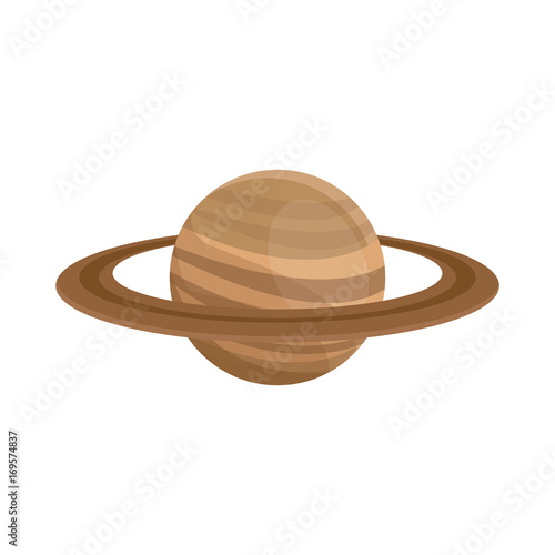 planet saturn with planetary ring system astronomy vector illustration