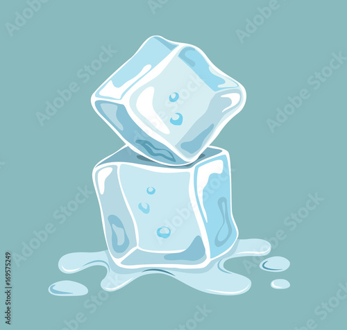 Vector of ice cube melt