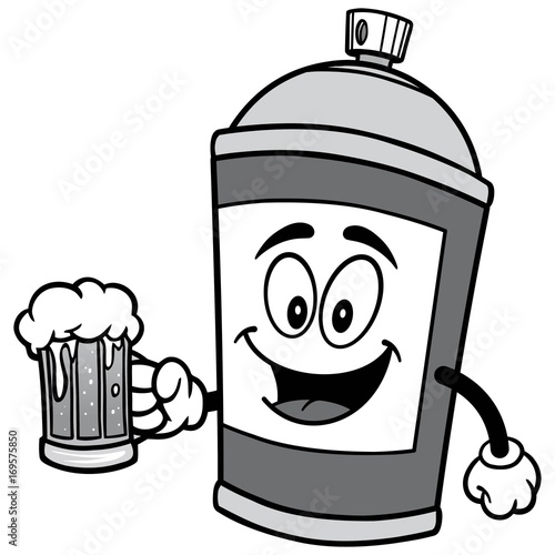 Spray Can with Beer Illustration