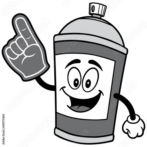 Spray Can with Foam Finger Illustration