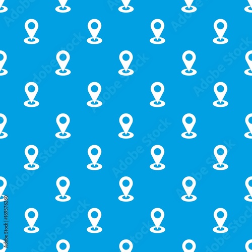 Fototapeta Naklejka Na Ścianę i Meble -  Map pointer pattern seamless blue