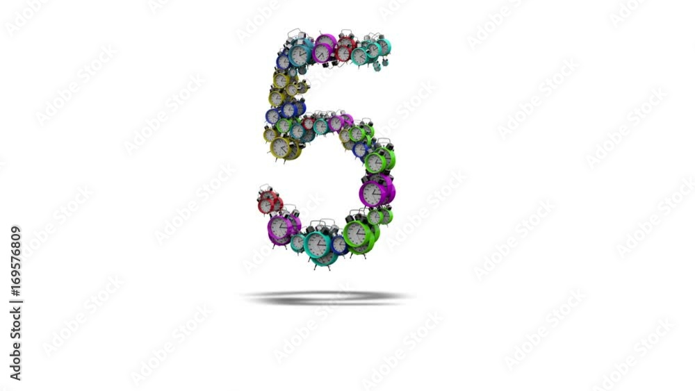 Counting numbers from 0 to 9 as a set of alarms, in accordance with 10 seconds Counting numbers from 0 to 9 as a set of alarms, in accordance with 10 seconds
