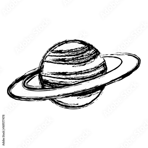 planet saturn with planetary ring system astronomy vector illustration