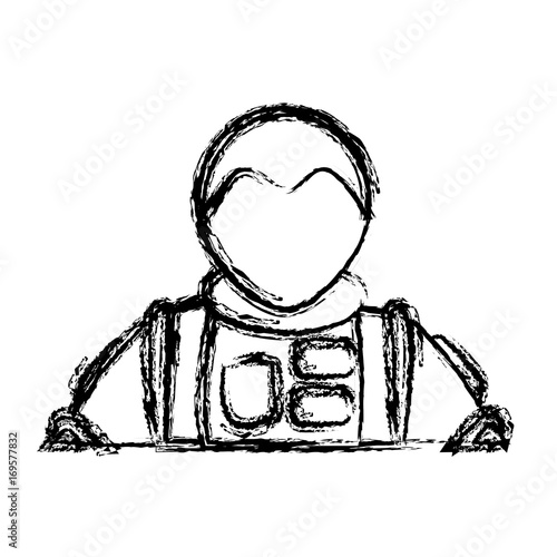 the portrait of astronaut man in a spacesuit exploring