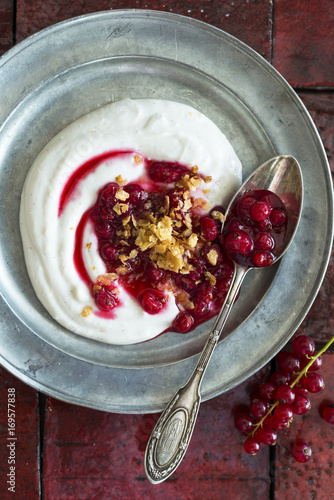 Goat Cheese Mousse with Macerated Currants