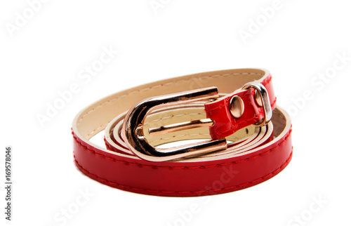 Red female belt isolated