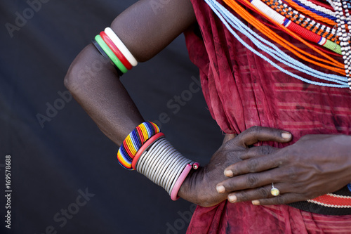 Close-up of Samburu woman, Kenya photo