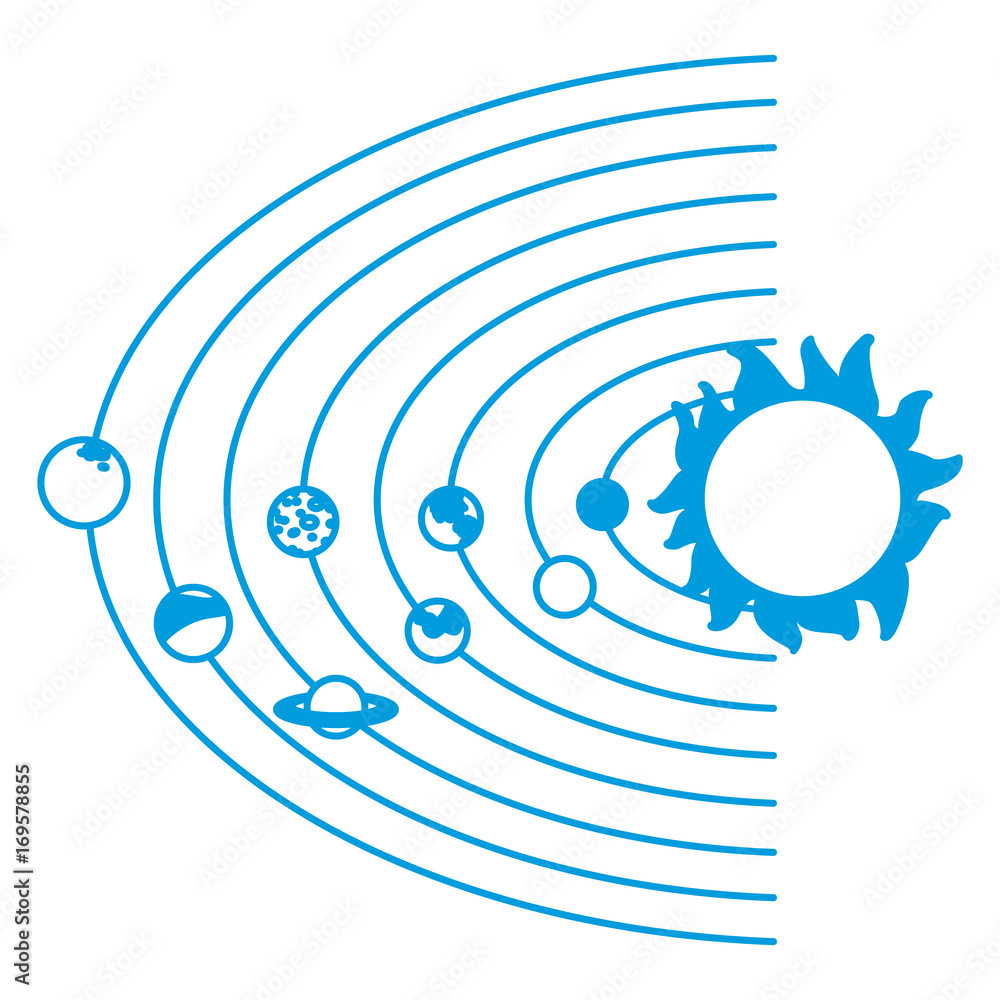 solar system with planets and sun orbit science astronomy space vector illustration solar system with planets and sun orbit science astronomy space vector illustration