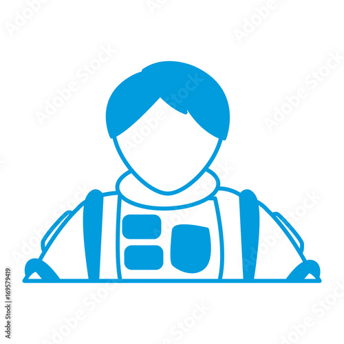 the portrait of astronaut man in a spacesuit exploring
