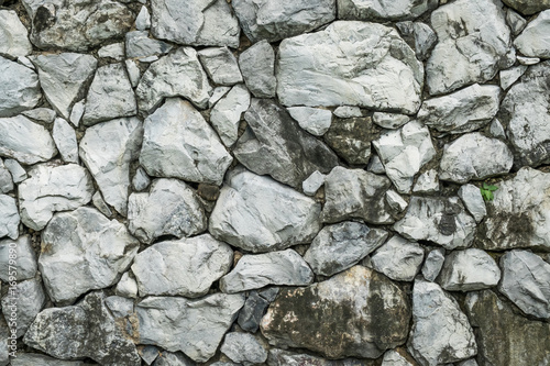 Old stone wall in the garden
