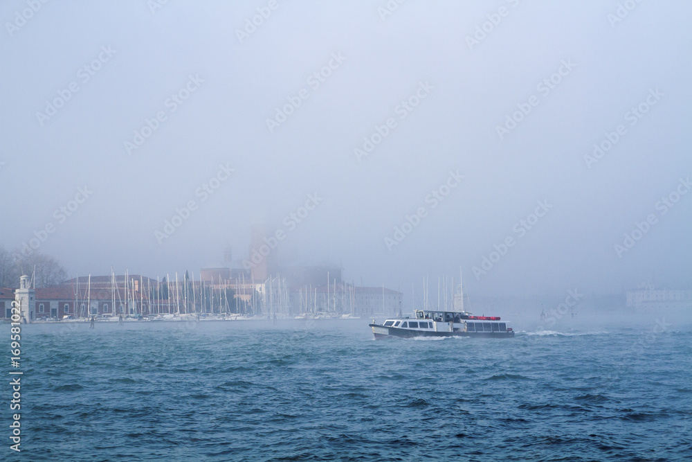 Vaporetto ferry boat on Canal Grande, Venice, Italy