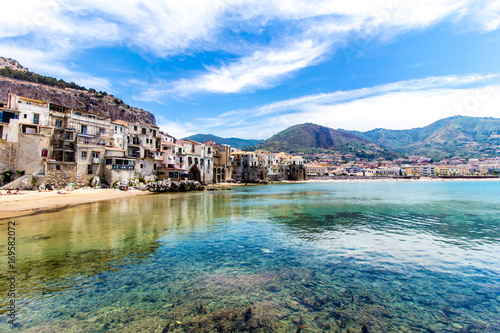 View of cefalu, town on the sea in Sicily, Italy
