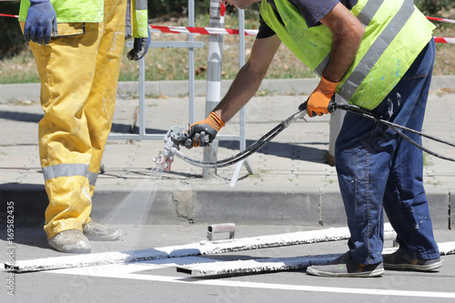 Parking Lot Stripe Painting on New Asphalt