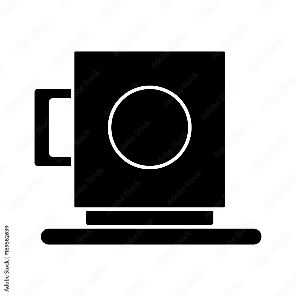 coffee mug dish beverage porcelain object on white background vector illustration
