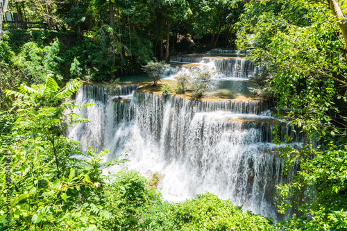 Fototapeta Naklejka Na Ścianę i Meble -  Huai mae khamin waterfall in khuean srinagarindra national park at kanchanaburi thailand