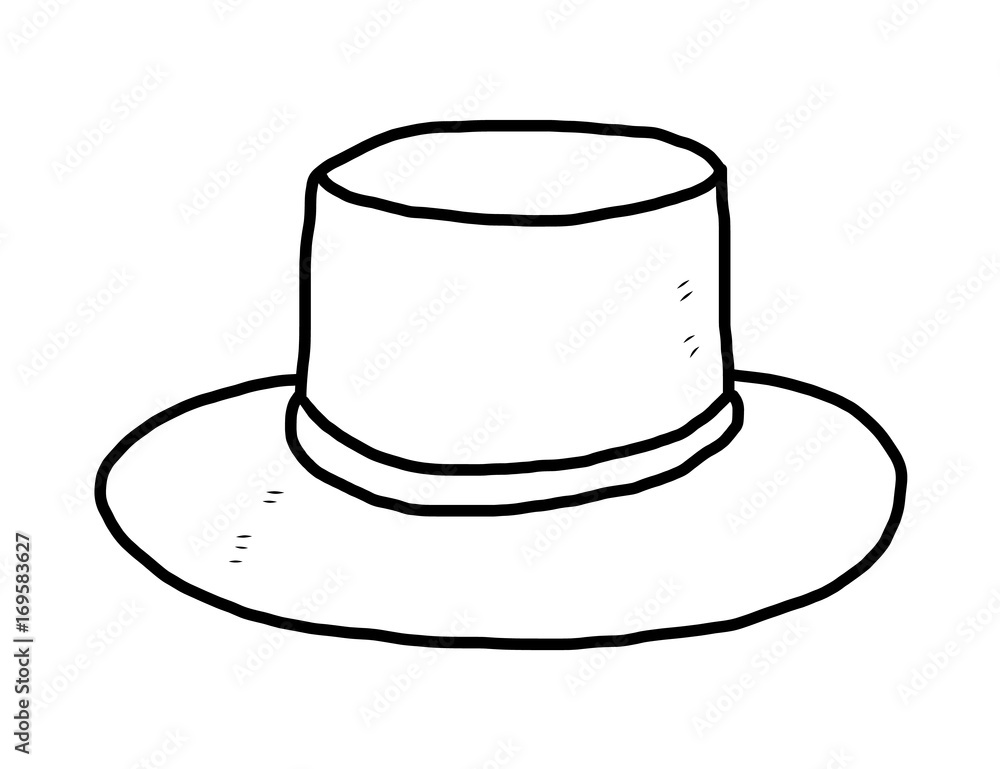 hat / cartoon vector and illustration, black and white, hand drawn, sketch  style, isolated on white background. Stock Vector | Adobe Stock
