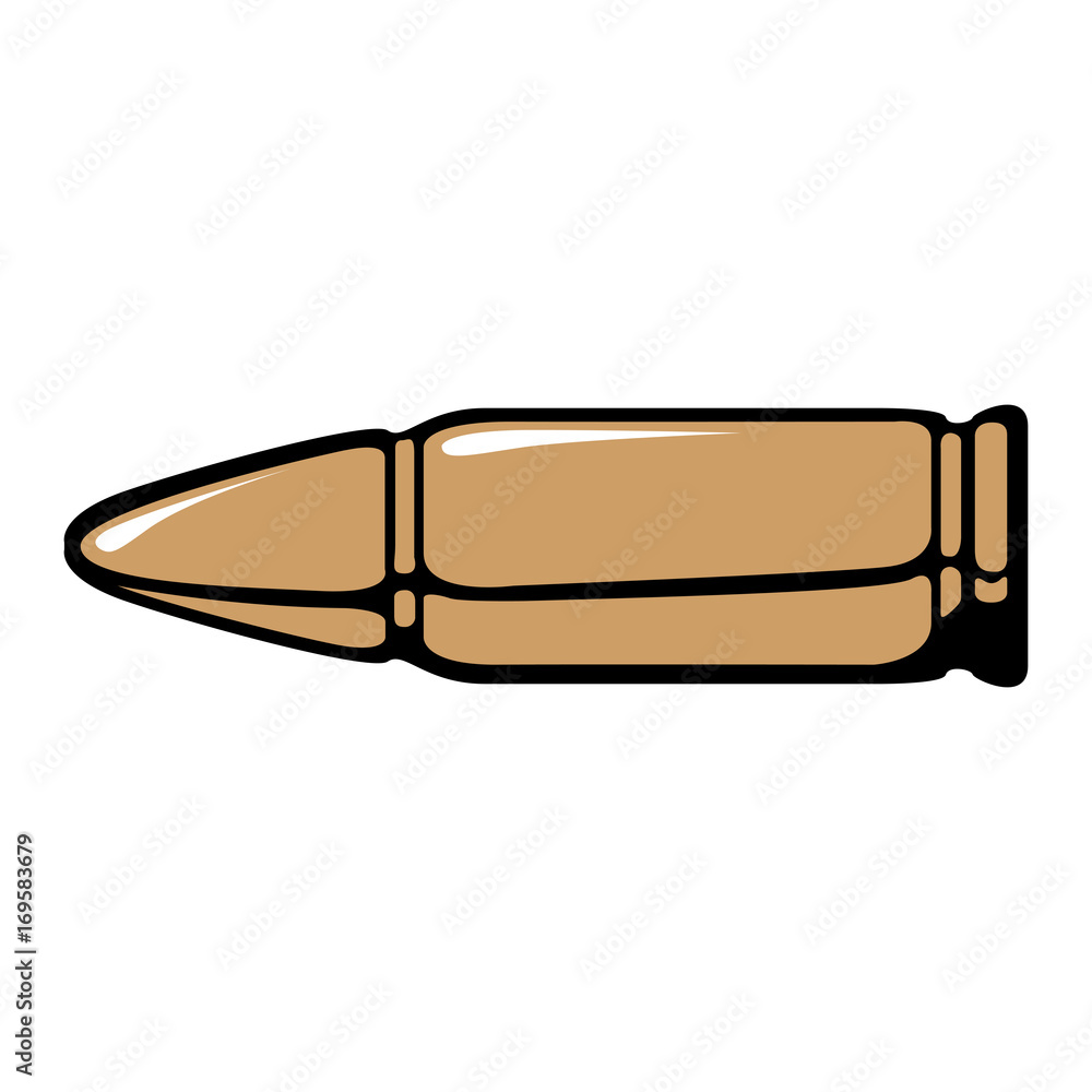 Isolated comic bullet Isolated comic bullet