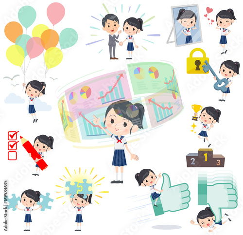 shortsleeved shirt Sailor suit_success & positive