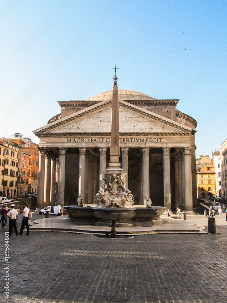 Rome - Circa June 2015: Pantheon building at Piazza della Rotonda in Rome, Italy